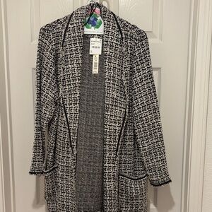Max Studio Black and White Tweed Blazer